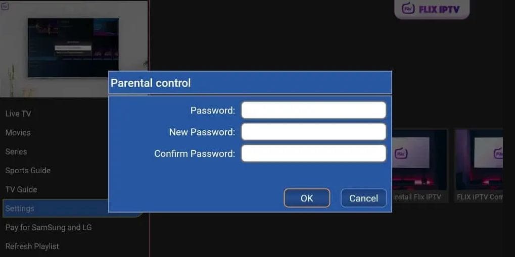 Flix IPTV Parental Control