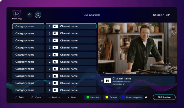Live TV Interface