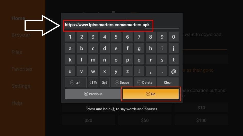 Enter download URL