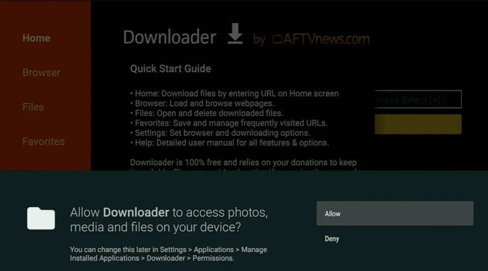 Allow Permissions
